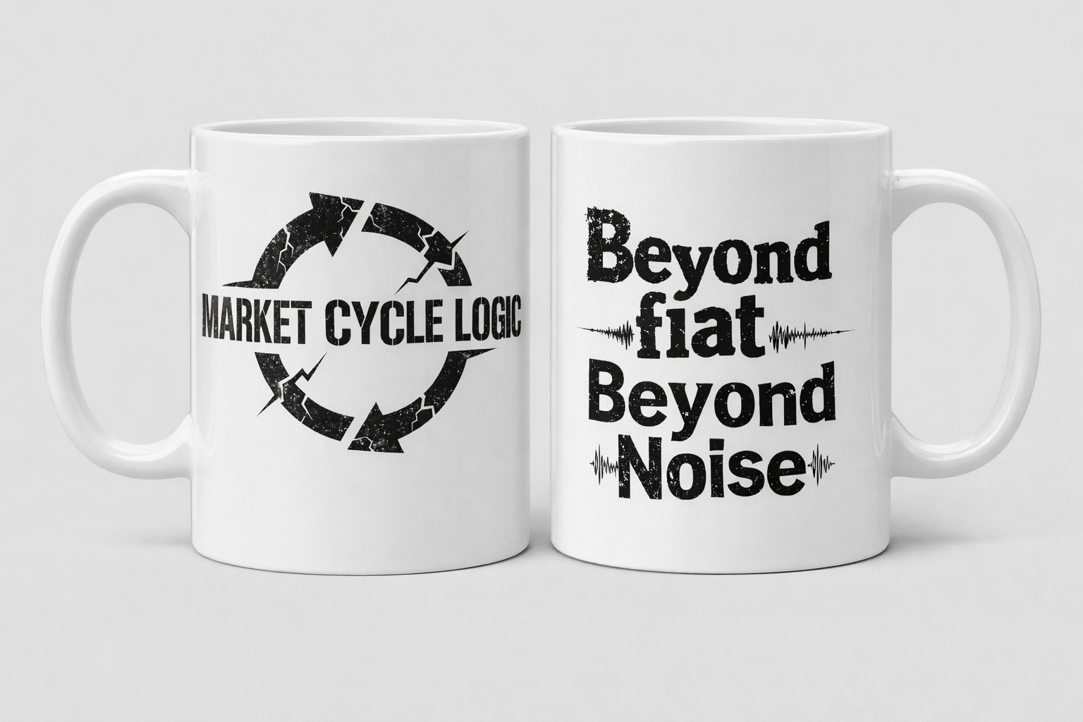 BEYOND FIAT. BEYOND NOISE. Macro-Narrative Mug by Market Cycle Logic